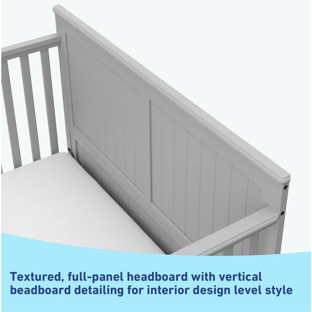 Pebble Gray 5-in-1 Convertible Crib with Storage Drawer