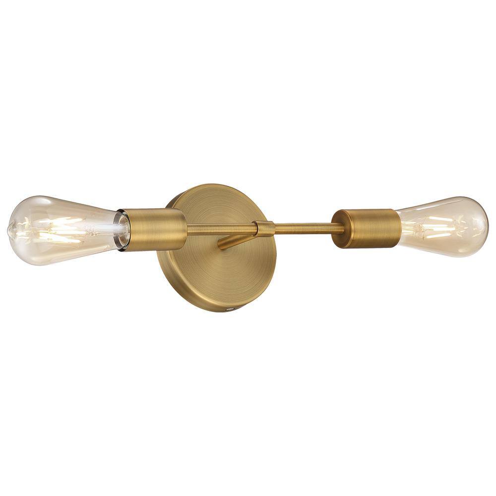 Iconic Dimmable LED Wall Sconce in Antique Brushed Brass and Black