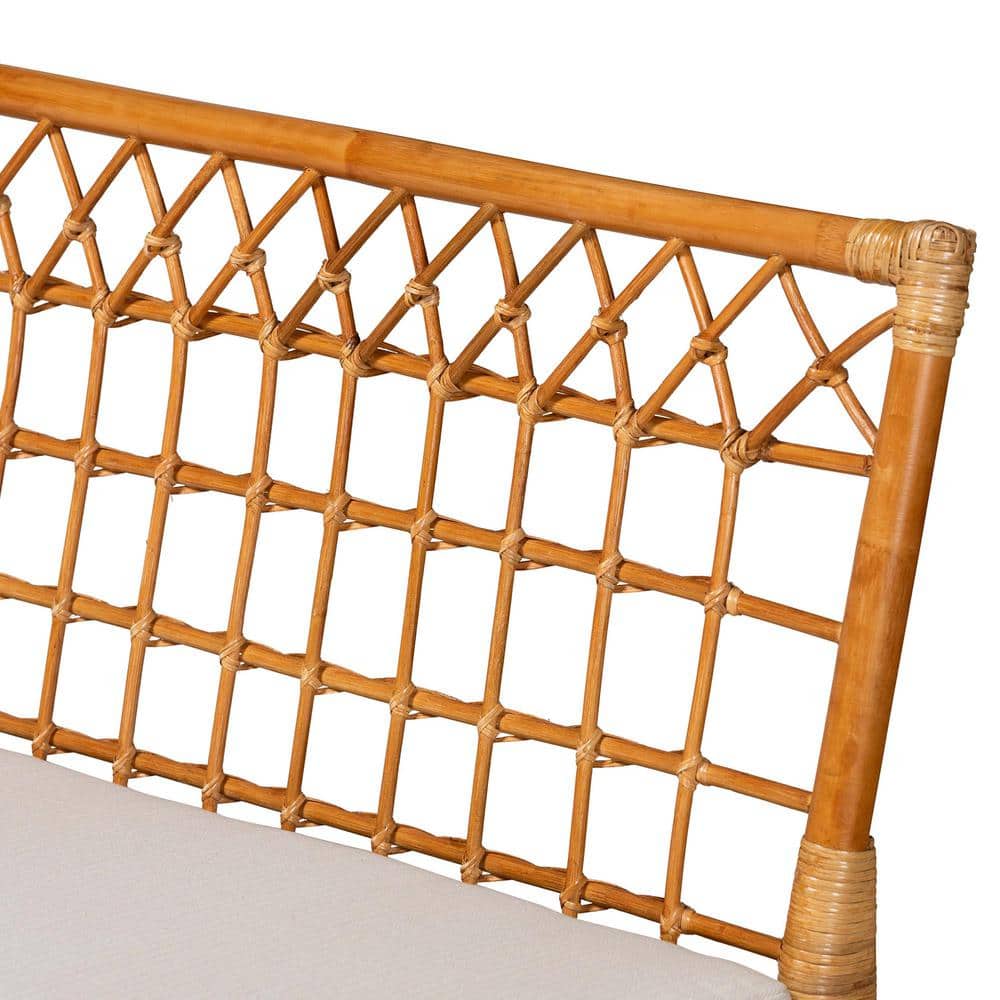 Adora Honey Rattan and Rubberwood 4-Piece Dining Nook Set