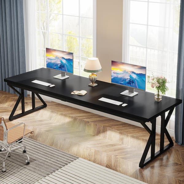 BYBLIGHT Capen 78.7 in. Rectangular Black Engineered Wood