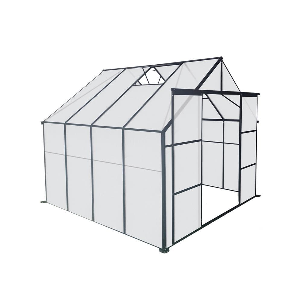 94.50 in. W x 97.75 in. D x 89.50 in. H Aluminum Heavy Duty Walk-in Greenhouse with Double Door for Backyard, Black price history on PriceWatchPro