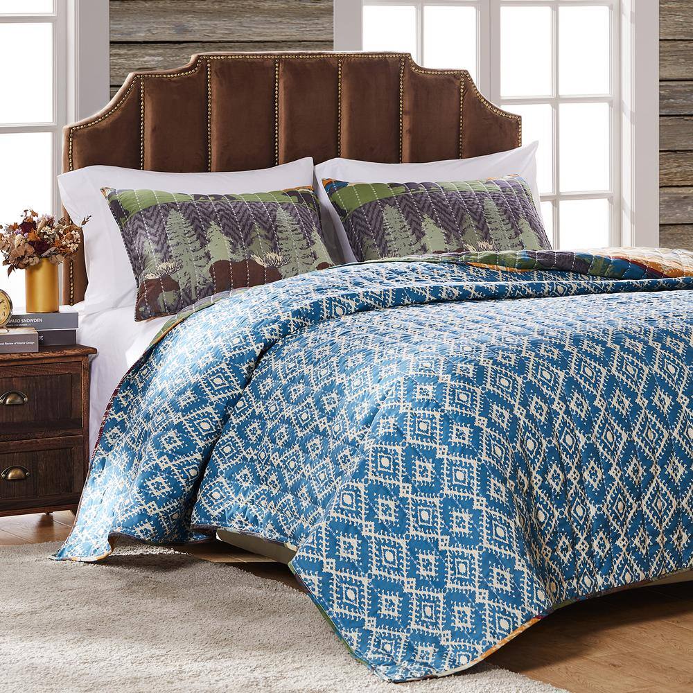 Black Bear Lodge Reversible Twin Microfiber Quilt Set
