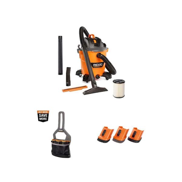 12 Gallon 5.0 Peak HP NXT Shop Vacuum with Filter, Locking Hose, Attachments, Storage Bag and 2-1/2 in. Car Nozzle Kit