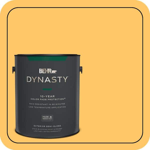 BEHR DYNASTY 1 gal. Home Decorators Collection #HDC-SP16-05 Daffodil Semi-Gloss Enamel Exterior Stain-Blocking Paint & Primer