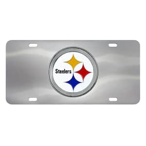 6 in. x 12 in. NFL Pittsburgh Steelers Stainless Steel Die Cast License Plate