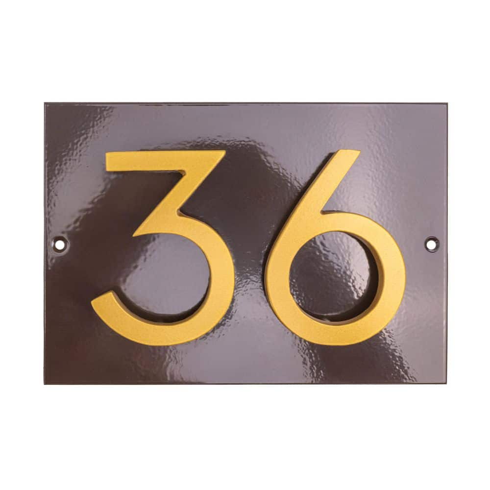 "Horizontal Floating Modern Address Plaque (4"" Numbers-2 Characters)-Roman Bronze/Gold" price history on PriceWatchPro