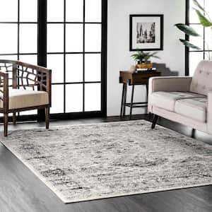Shaunte Faded Vintage 7 ft. x 9 ft. Silver Area Rug