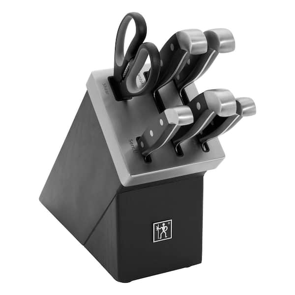 Statement 7-Piece Self-Sharpening Black Knife Block Set