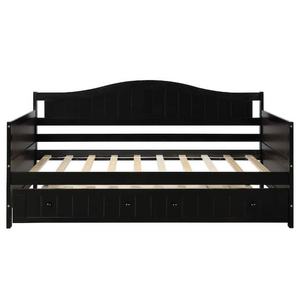 Utopia 4niture Lucas Espresso Twin Wooden Daybed with Trundle ...