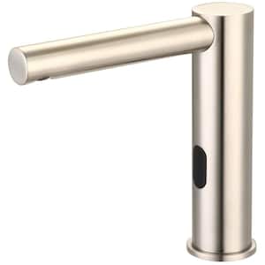 Single Hole Faucet Deck Mount Electronic Sensor Utility Faucet Faucet in Brushed Nickel
