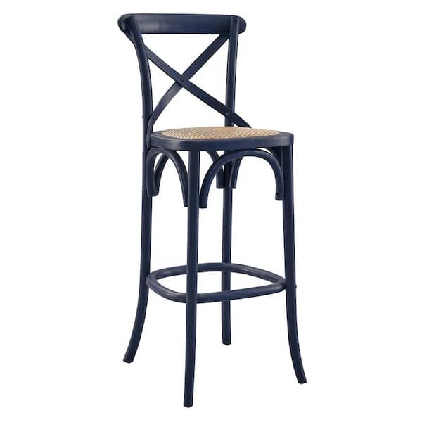 Teamson Kids Gear 30 in. ELM wood Bar Stool in Midnight Blue