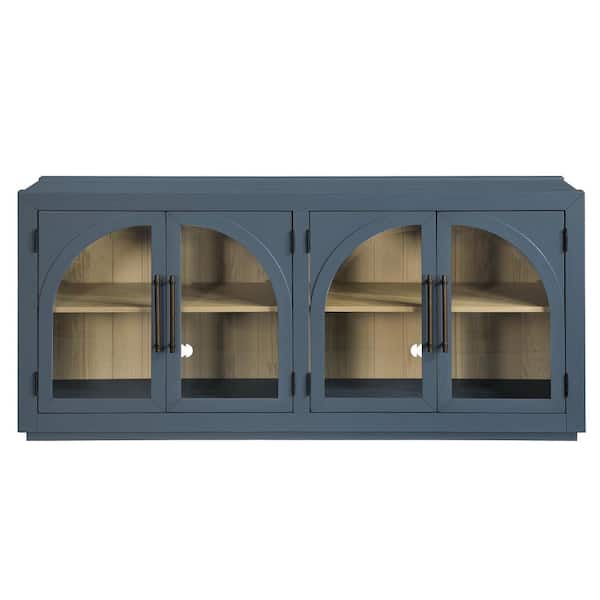 Magnolia Blue Wood 70 in. Sideboard Server