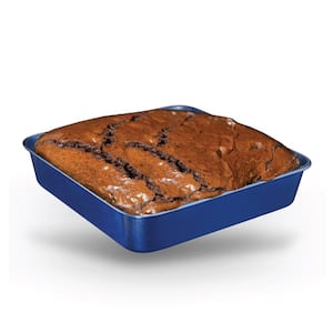 Pro Classic Blue 9 in. 0.8mm Gauge Diamond and Mineral Infused Nonstick Square Baking Pan