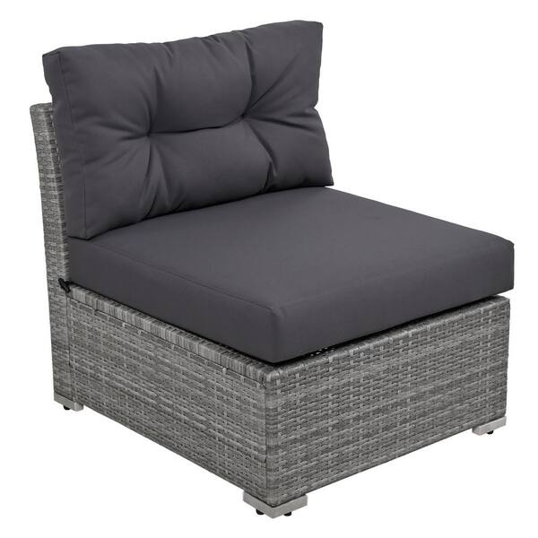 Harper & Bright Designs Gray Wicker Outdoor Modular