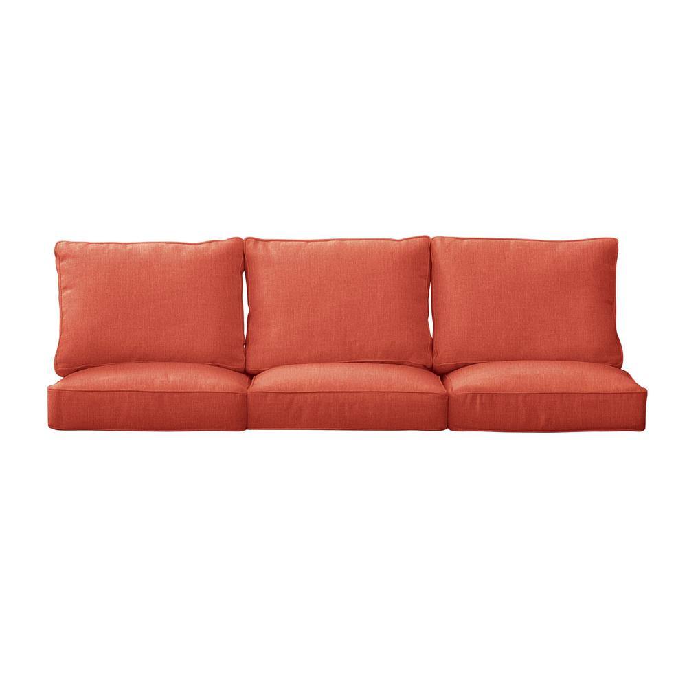 27 in. x 30 in. Deep Seating Indoor/Outdoor Couch Cushion Set in Sunbrella Canvas Persimmon price history on PriceWatchPro