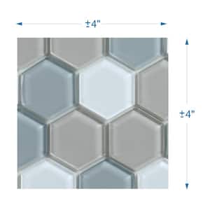 Take Home Sample Aurora Mixed Colors 4 in. x 4 in. Glass Peel and Stick Wall Mosaic Tile
