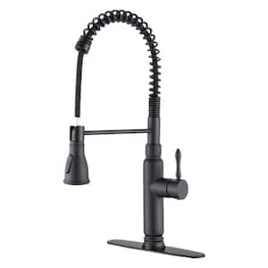 Touchless Single-Handle Pull-Out Sprayer Stainless Steel Kitchen Faucet in Matte Black