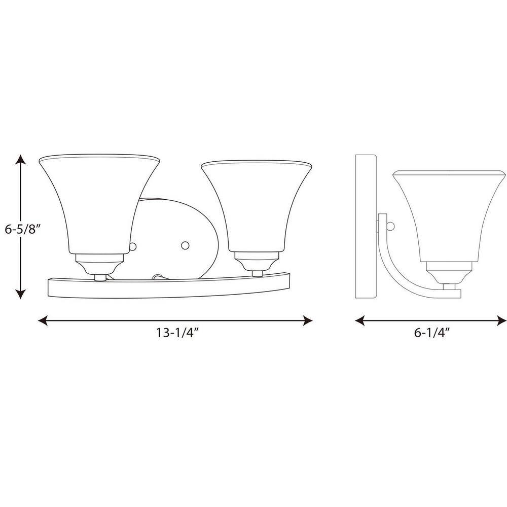 Adorn Polished Chrome 2-Light Bath and Vanity Fixture