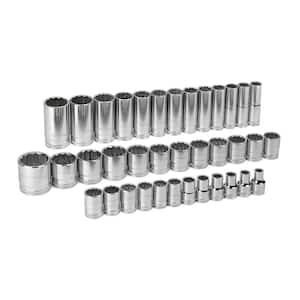 1/2 in. Drive 12-Point Standard and Deep Metric Socket Set (37-Piece)