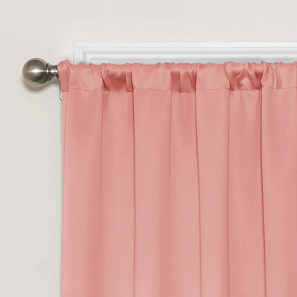 Coral Polyester Blackout Rod Pocket Curtain Panel