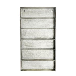 Distressed Grey Metal 6-Tier Wall Shelf