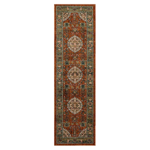 Home Decorators Collection Fitzgerald 2 ft. x 7 ft. Spice Abstract Runner Area Rug