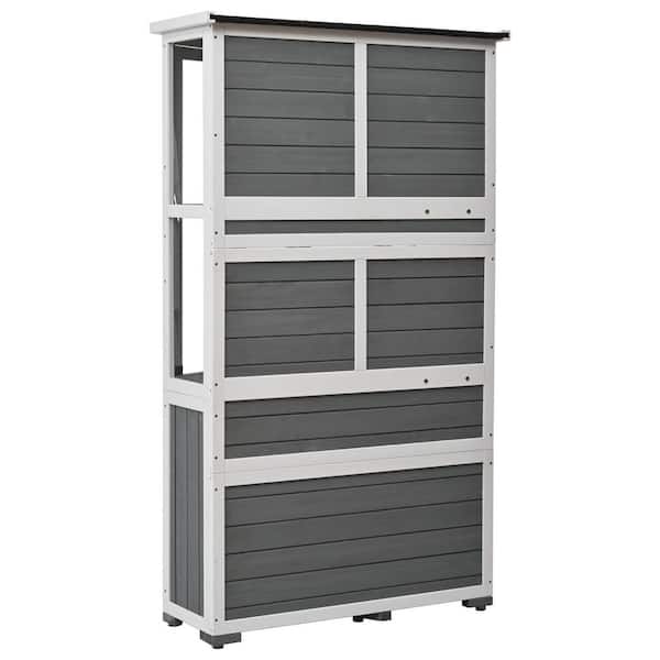 3 ft. W x 1 ft. D Garden Wood Storage Cabinet Outdoor Tool Storage Shed, with Lockable Door(3 sq. ft. )