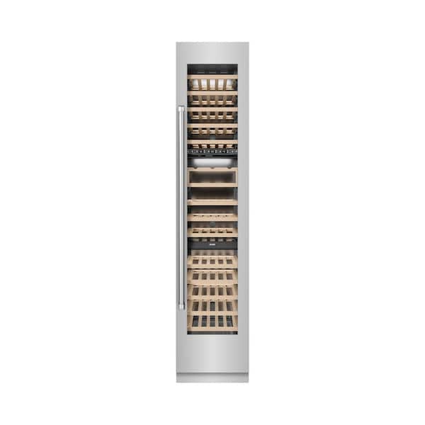 18 in. 9.0 cu. ft. Triple Zone 68-Bottle Right Hinge Column Wine Cooler in Stainless Steel