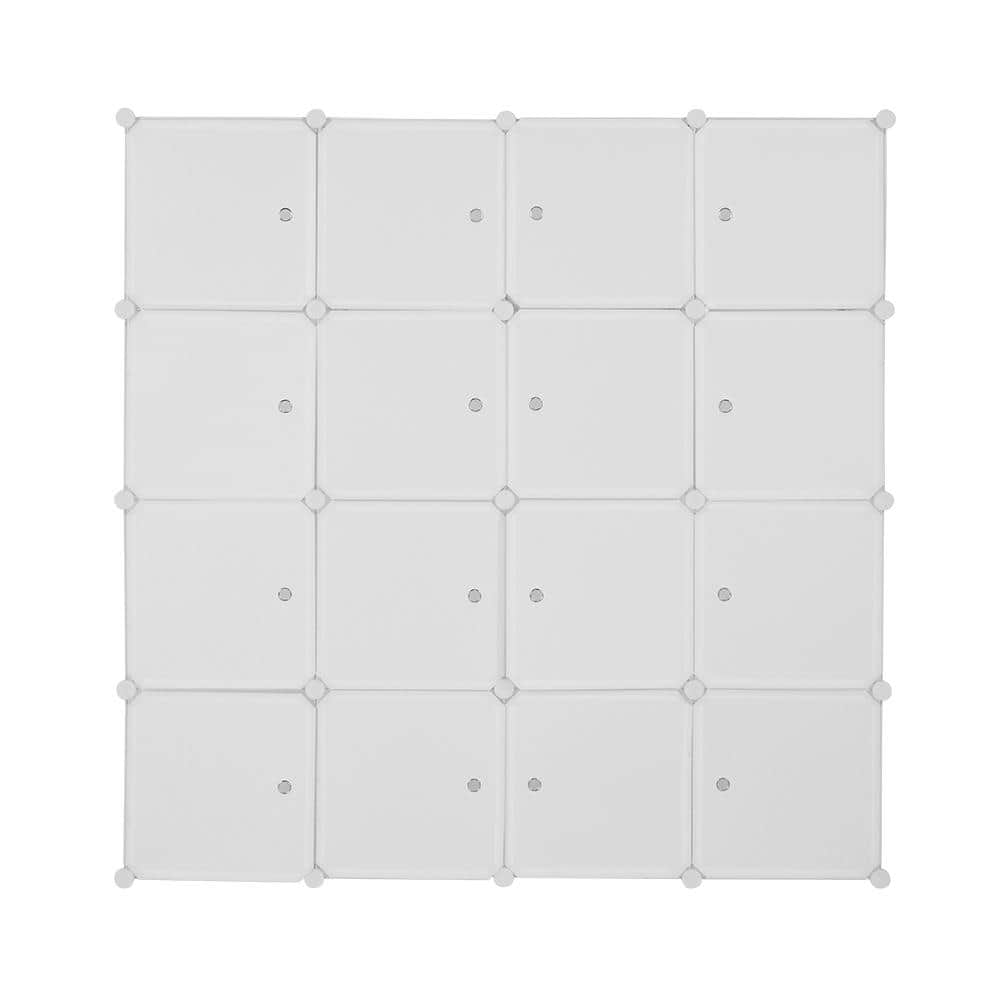 MAGINELS 5-Cube(11.8x11.8inch),Storage Cabinet with Doors and Shelves,Tall  Narrow Plastic Cube Clothing Storage,Small Room Organization Closet White