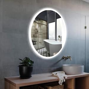 32 in. W x 32 in. H Medium Round Frameless Backlit LED Anti-Fog Wall Mounted Bathroom Vanity Mirror