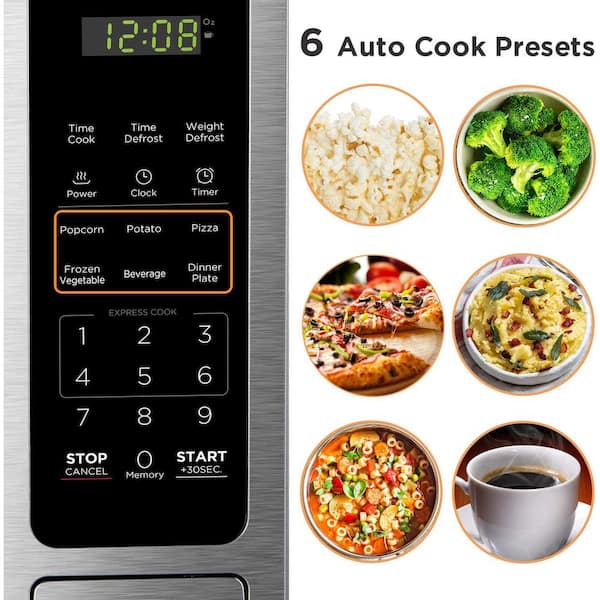 BLACK+DECKER EM036AB14 1.4 cu. ft. in Stainless Steel 1000 Watt Countertop Microwave Oven with Turntable Push-Button Door and Safety Lock - 3
