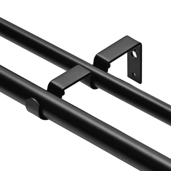 Utopia Alley 86 in. 120 in. Adjustable Double Curtain Rod Set with