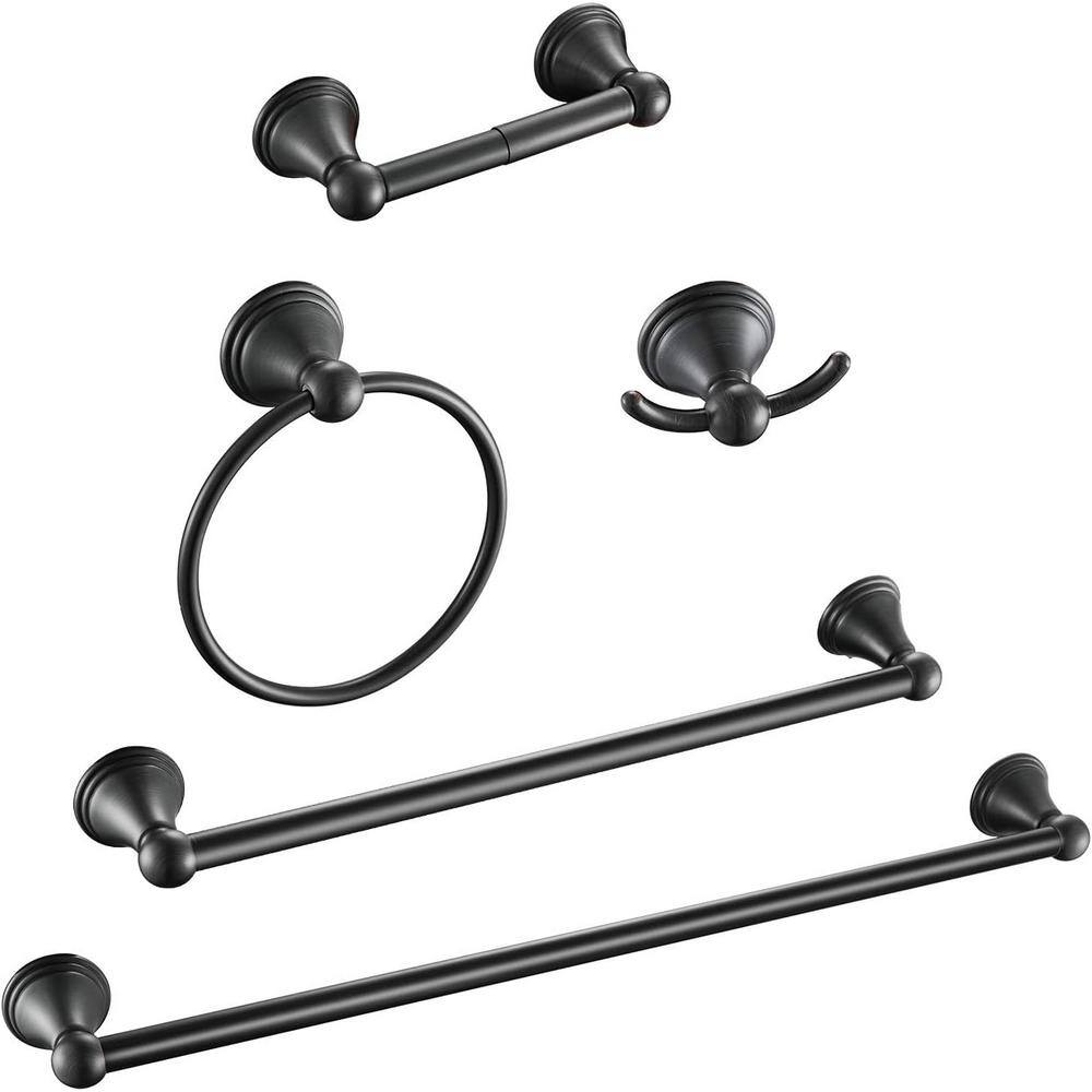 5-Piece Bath Hardware Set with 20 Towel Bar, 15.35 Towel Bar, Towel Ri