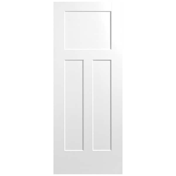 Masonite 32 in. x 80 in. 3-Panel Winslow Single Bore Solid Core Primed Molded Composite Interior Door Slab