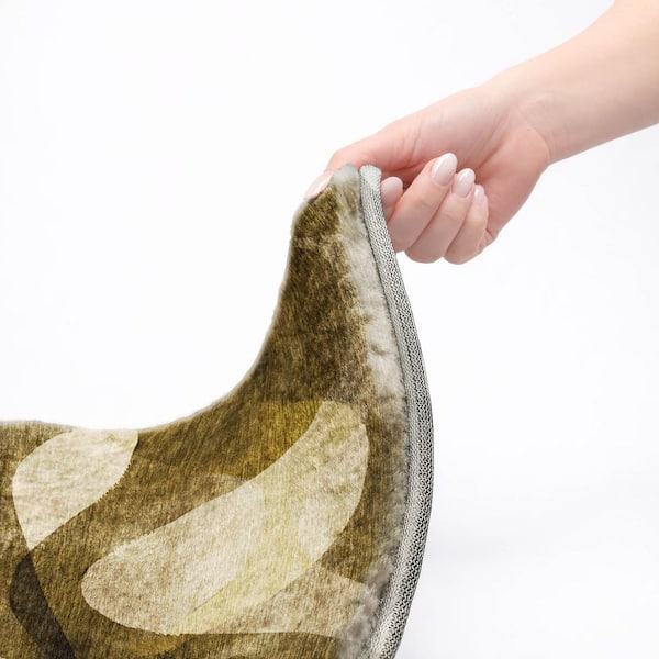 Dream Shag Premium Machine Washable Abstract ADS536 Coffee 9 ft. x 12 ft. Area Rug
