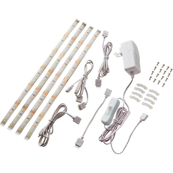 Commercial Electric 12 in. (30 cm) Linkable Single Color Indoor LED Flexible Tape Light Kit (4 Strip Pack)