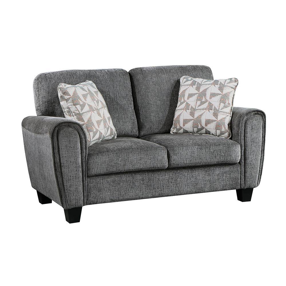 Homelegance Tabor 62.5 in. W Dark Gray Chenille Loveseat 9214GY-2 - The ...