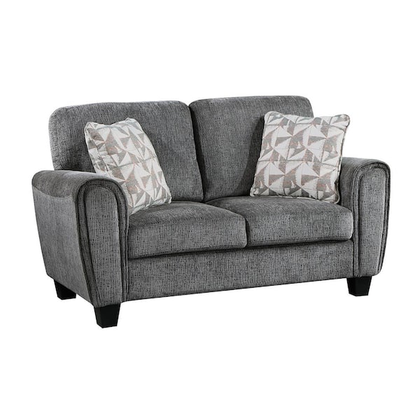 Lazzara Tabor 62.5 in. W Dark Gray Chenille Loveseat