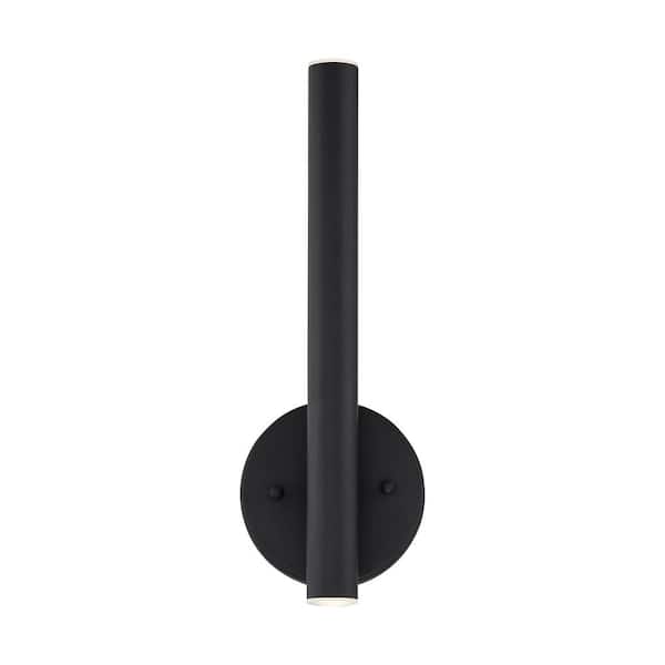 Unbranded 2-Light Matte Black LED Sconce with Matt Black Steel