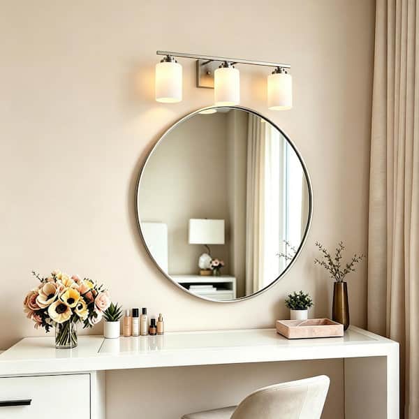 エアウィーヴ　ライト　シングル Edvivi 22 in. 3-Light Brushed Nickel Vanity Light with White