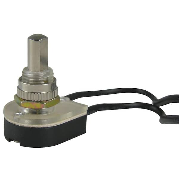 10/8/4 Amp Single-Pole Maintained Contact Push-Button Switch- Nickel (1-Pack)