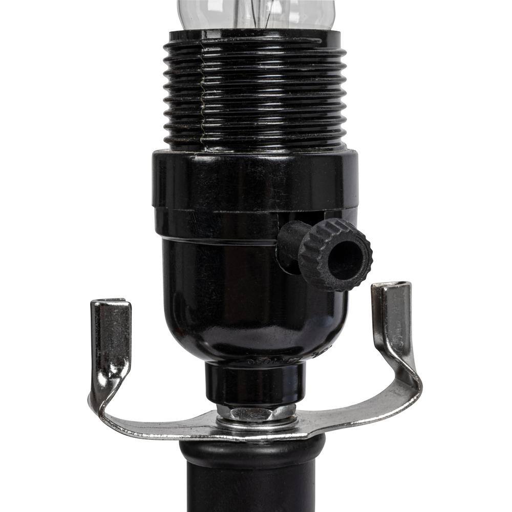 Black Resin Abstract Sculptural Drum Shade Table Lamp