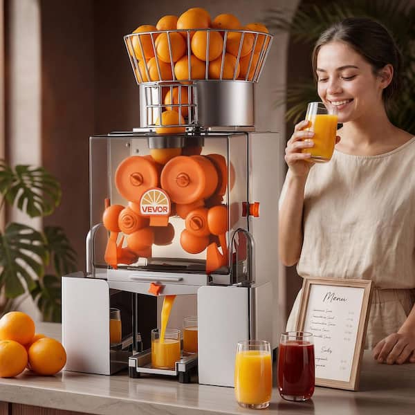 Commercial Orange Juicer Machine, 120W Electric Orange Squeezer, Lemon Citrus Pomegranates Extractor, Stainless Steel