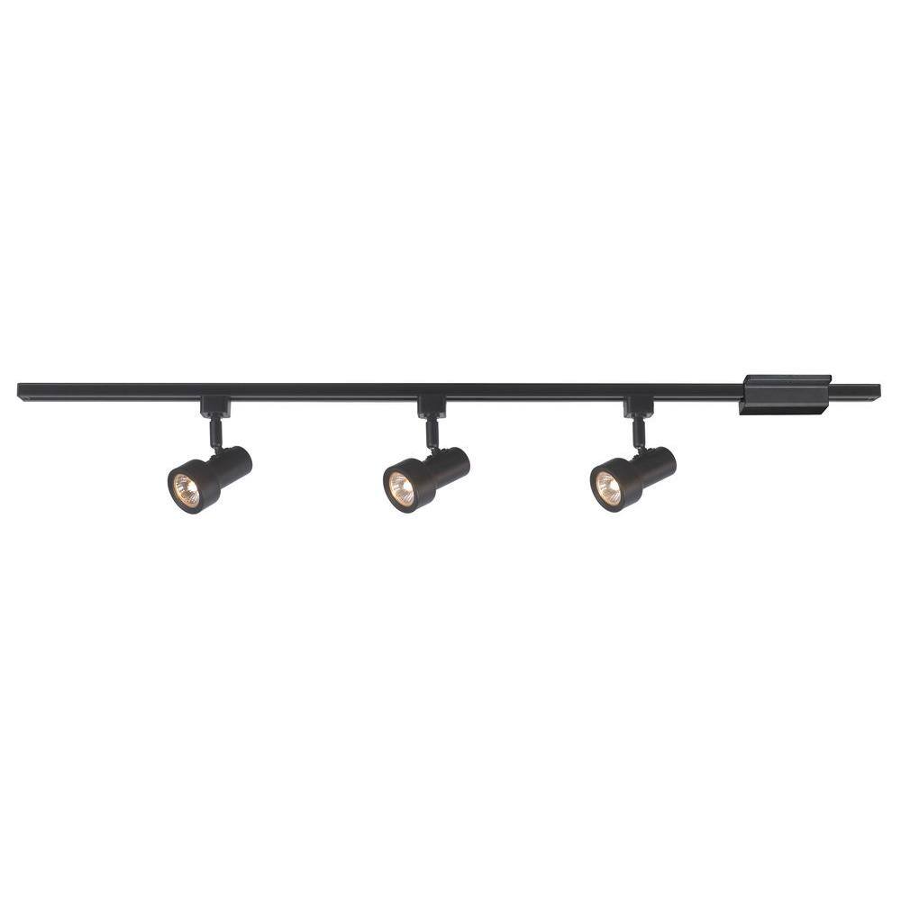 Commercial Electric 3-Light Black Mini Step Linear Track Lighting Kit ...