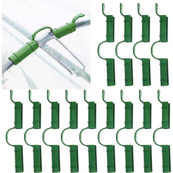 Agfabric 10-Piece 8 mm/0.31 in. Greenhouse Garden Clamps Row Cover Shading Netting Tunnel Hoop Clips Greenhouses Frame Shelters