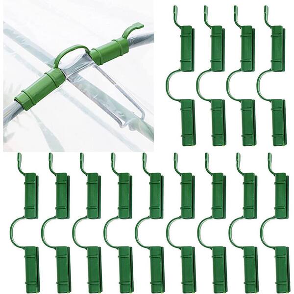 Pipe Clamps for Fixing Greenhouse Film Row Cover Netting Tunnel Hoop Clips 0.9 Dia White 50pack 