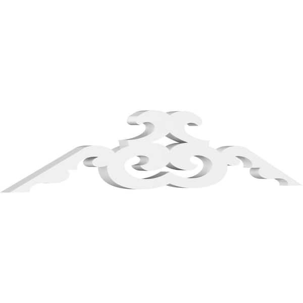 Ekena Millwork 1 in. x 36 in. x 7-1/2 in. (5/12) Pitch Benson Gable Pediment Architectural Grade PVC Moulding