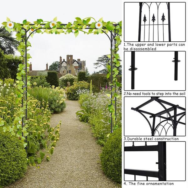 Garden Wedding Rose Arch Pergola Archway Climbing Plants Trellis Gate Metal New 