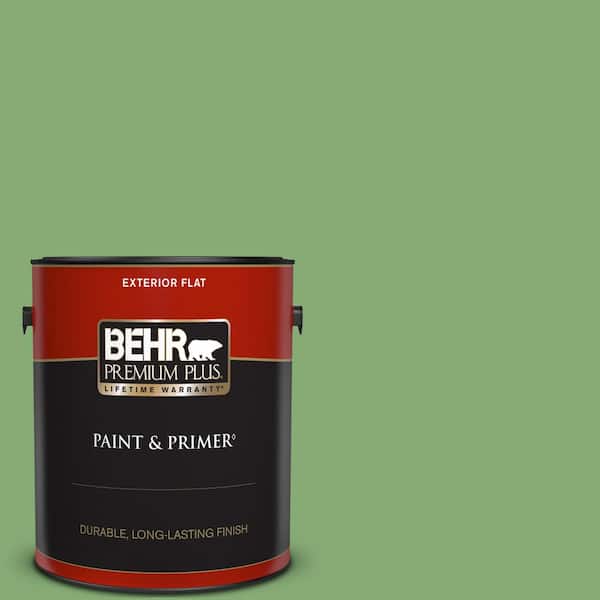 BEHR PREMIUM PLUS 1 gal. #440D-5 Pesto Flat Exterior Paint & Primer