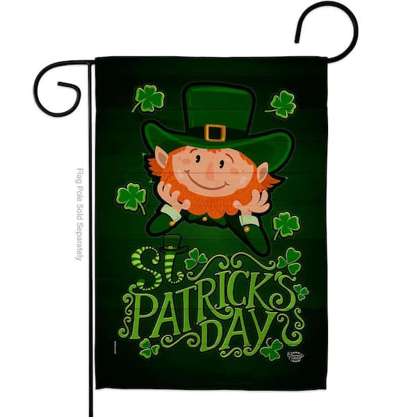 13 in. x 18.5 in. Lucky Leprechaun Garden Flag Double-Sided Spring Decorative Vertical Flags